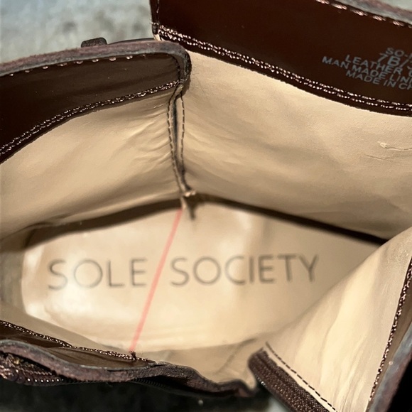 Sole society brown suede KAI Moto style booties Size 7 - Picture 6 of 6